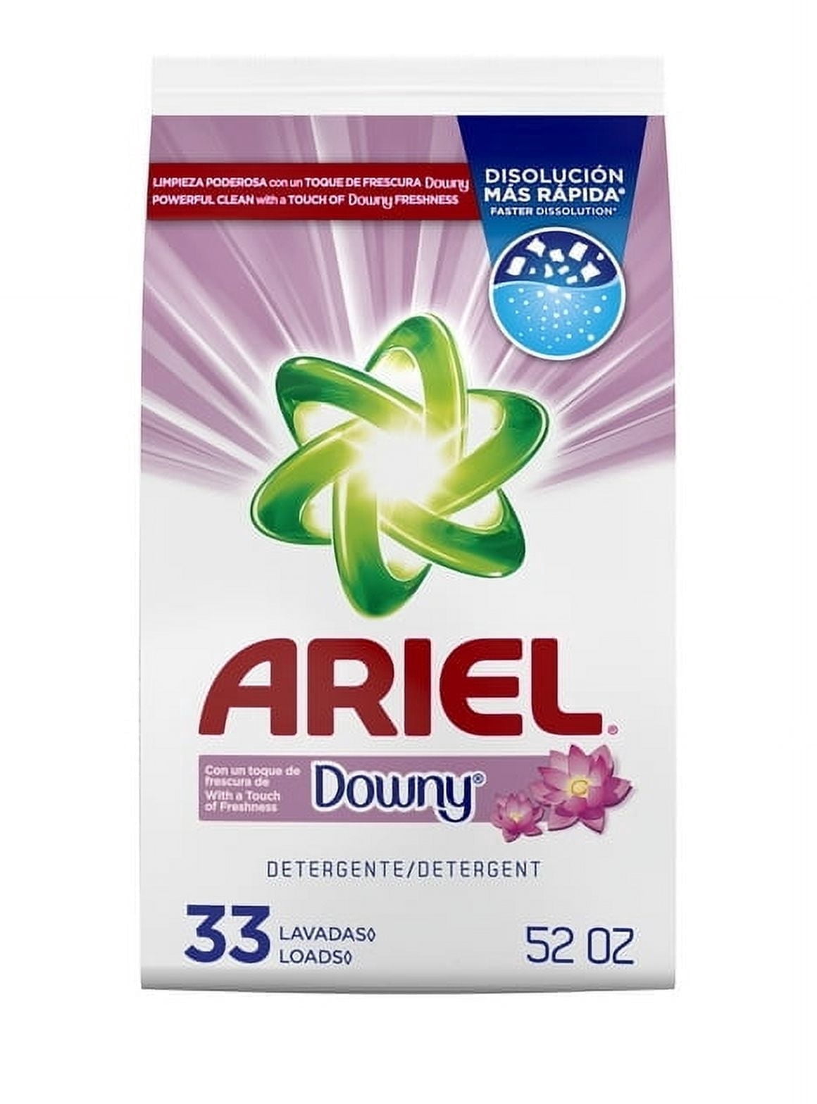 Pack of 2 Ariel with a Touch of Downy Freshness, 33 Loads Powder Laundry Detergent, 52 oz