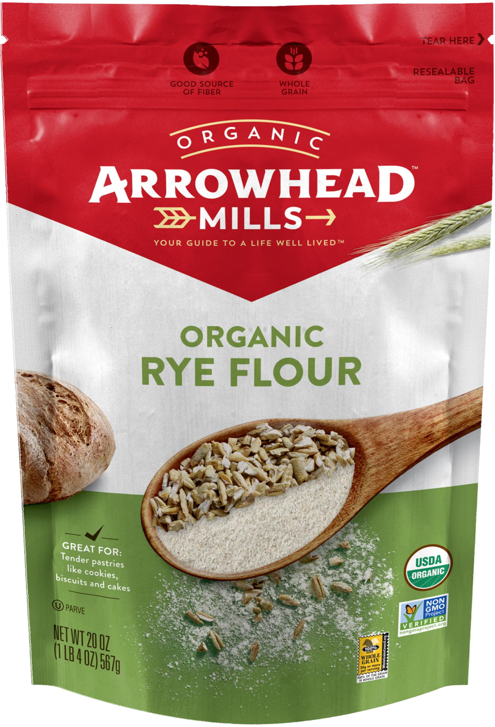 Spring Mill Rye Pack of 2 Arrowhead Mills Organic Rye Flour, 20 Ounce - Walmart.com