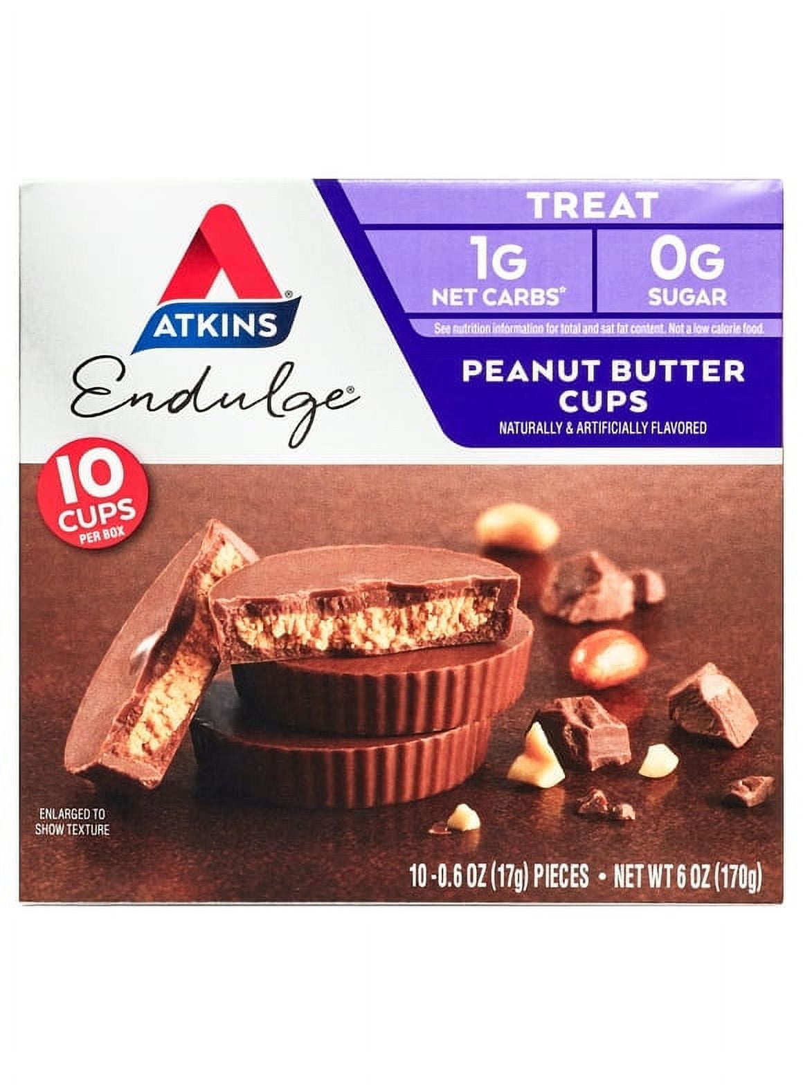 Pack of 2 Atkins Endulge Peanut Butter Cups, Dessert Favorite, Low Carb