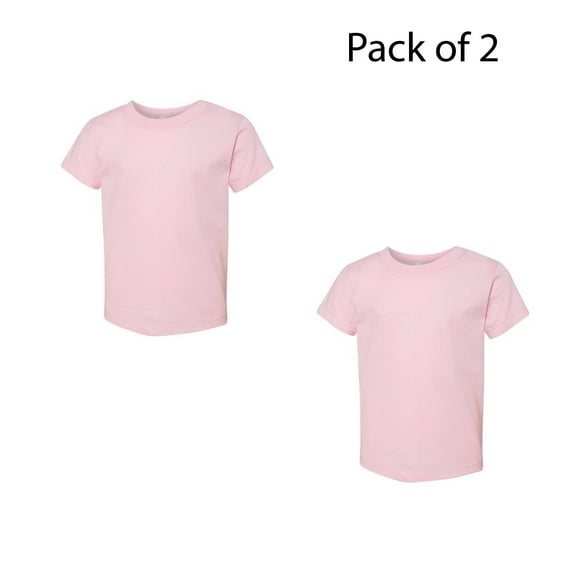Pack of 2 BELLA CANVAS Toddler Jersey Tee Ring Spun Cotton Pink Color Size - T2