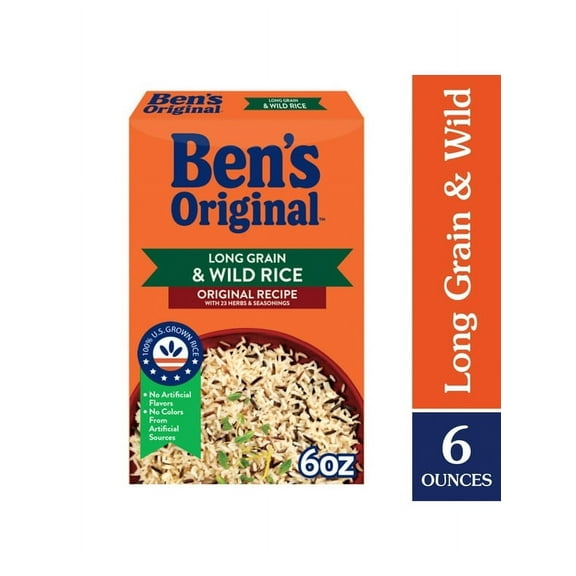 Pack of 2 BEN'S ORIGINAL Flavored Long Grain Rice & Wild Rice, Boxed Rice, 6 OZ Box