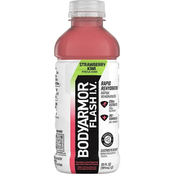 Pack of 2 BODYARMOR Flash I.V. Rapid Rehydration Electrolyte Beverage, 20 oz (Package May Vary)