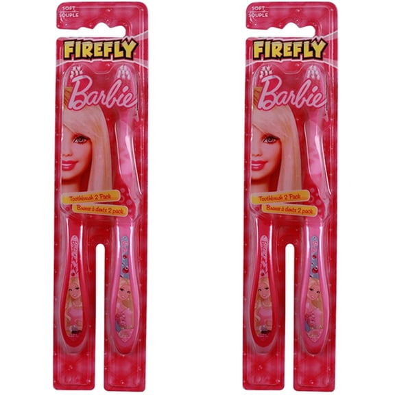 Pack of (2) Barbie Toothbrush Twin Pack By Smile Guard Dr. Fresh