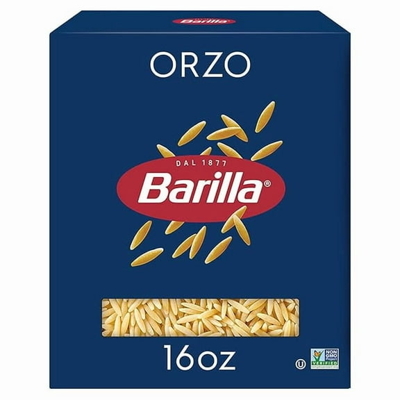 Pack of 2 Barilla Orzo Pasta, 16 oz. Box - Non-GMO Pasta Made with Durum Wheat Semolina - Kosher Certified Pasta