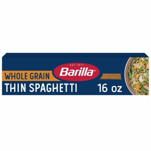 Pack of 2 - Barilla Whole Grain Thin Spaghetti Non-GMO and Kosher Pasta Made With Whole Wheat 16 oz
