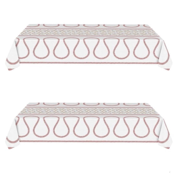 Pack of 2 Baseball Theme Tablecloths for Parties in Durable Reusable Fabric