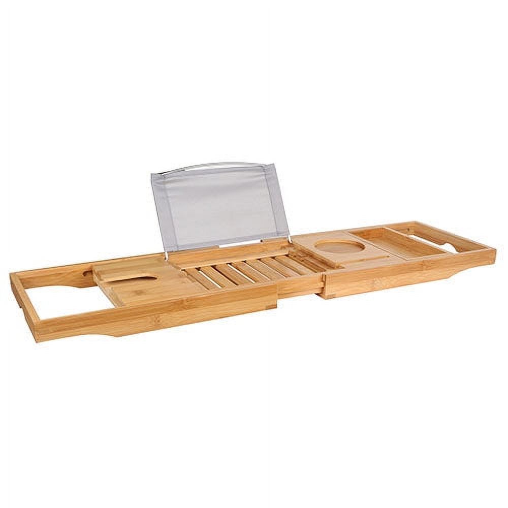[Pack of 2] Bathtub Caddy Tray Crafted Bamboo Bath Tray Table