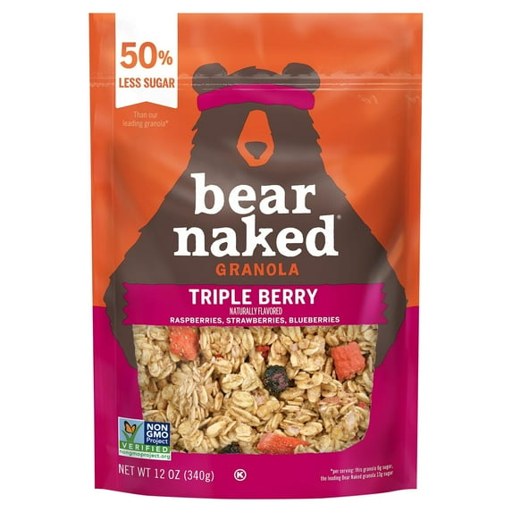 Pack of 2 Bear Naked Triple Berry Granola, 12 oz (Package May Vary)