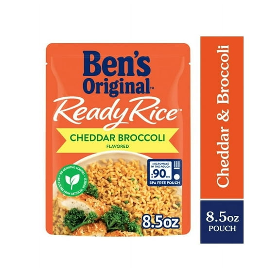 Pack of 2 Ben's Original Cheddar Broccoli Flavored Ready Rice, Easy Dinner Side, 8.5 Ounce Pouch