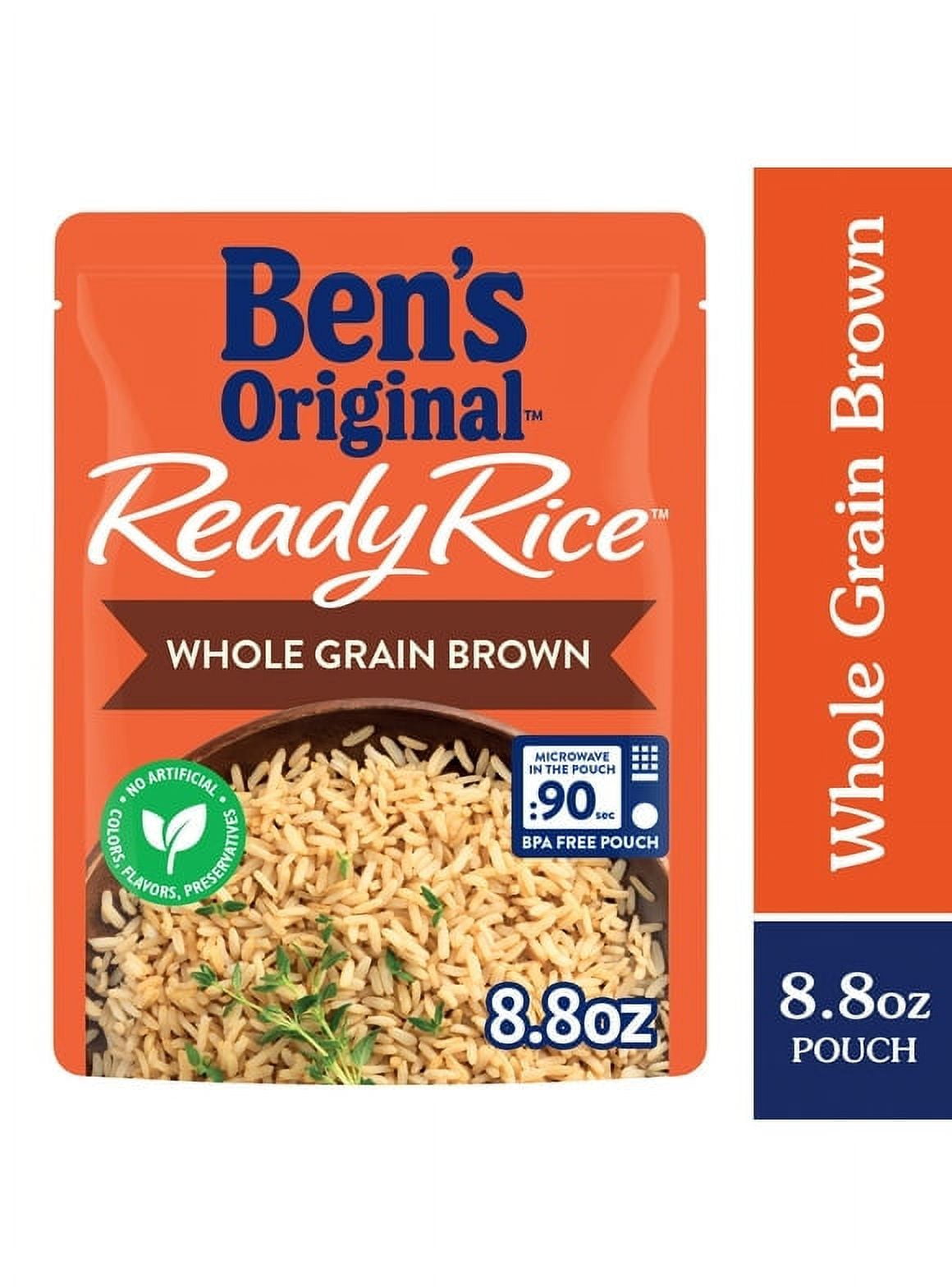 Pack of 2 Ben's Original Ready Whole Grain Brown Rice, Easy Dinner Side, 8.8 Ounce Pouch