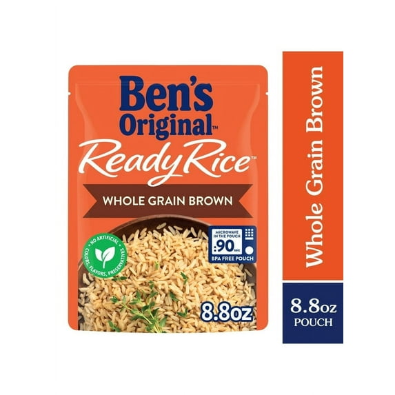 Pack of 2 Ben's Original Ready Whole Grain Brown Rice, Easy Dinner Side, 8.8 Ounce Pouch