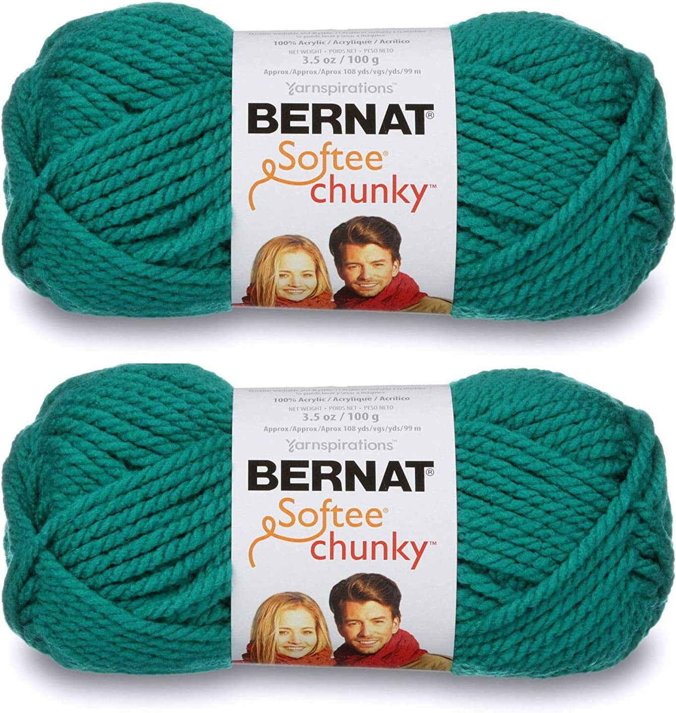 (Pack of 2) Bernat Softee Chunky Yarn-Emerald