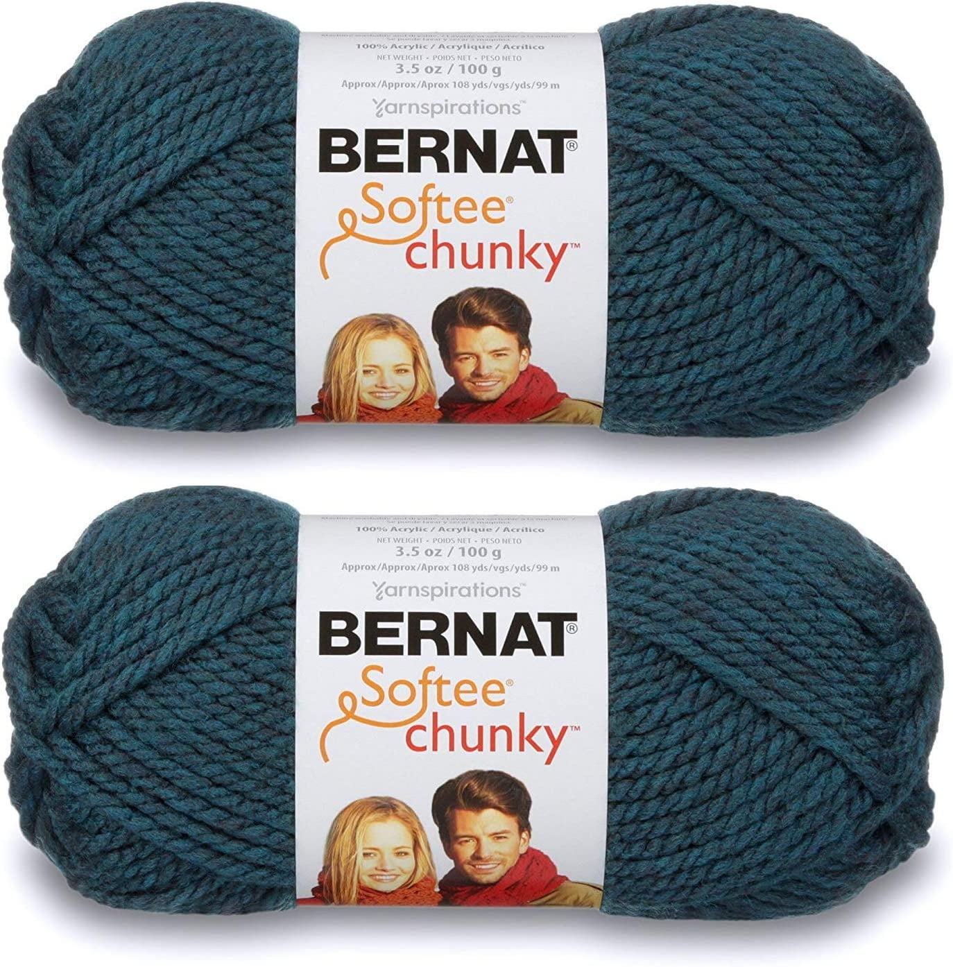 (Pack of 2) Bernat Softee Chunky Yarn-Teal