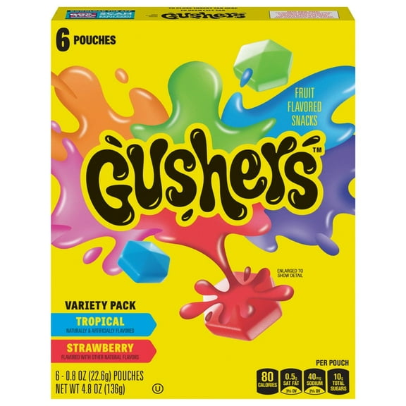 Betty Crocker Fruit Gushers Fruit Snacks Variety Pack - 6 ct (Pack of 2)