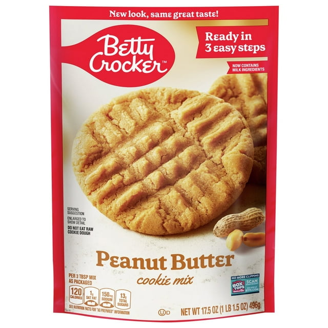 Pack of 2 Betty Crocker Peanut Butter Cookie Mix, 17.5 oz (Package May Vary)