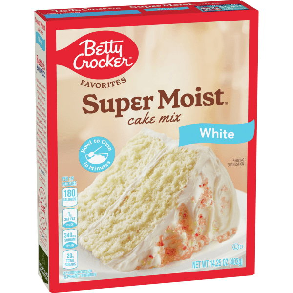 Pack of 2 Betty Crocker Supermoist White Cake Mix, 14.25 OZ