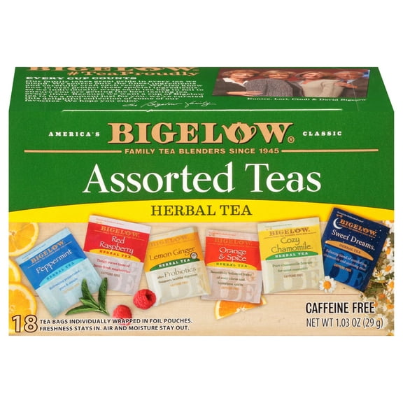 Bigelow Herbal Teas Six Flavor Assortment, 18 Bags - Pack of 2