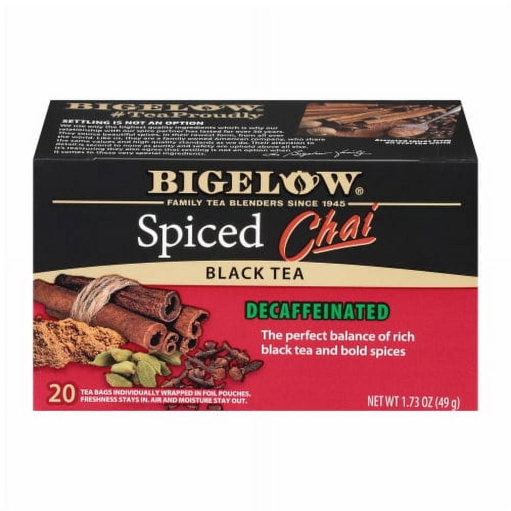 Pack of 2 - Bigelow Spiced Chai Decaffeinated Black Tea 20 ct - Walmart.com