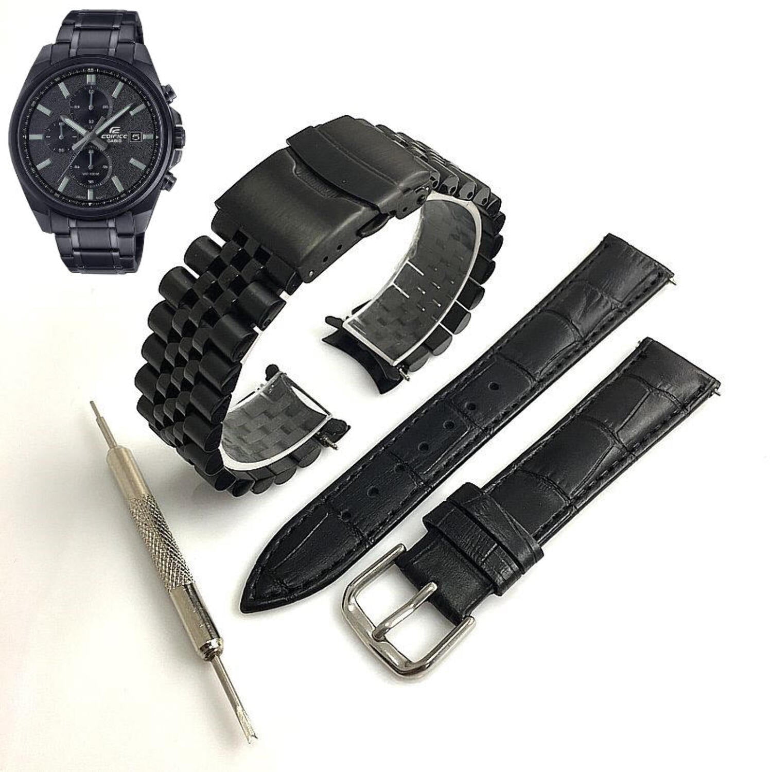 Pack of Black Replacement Watch Bands Fits Casio Edifice EFV-610