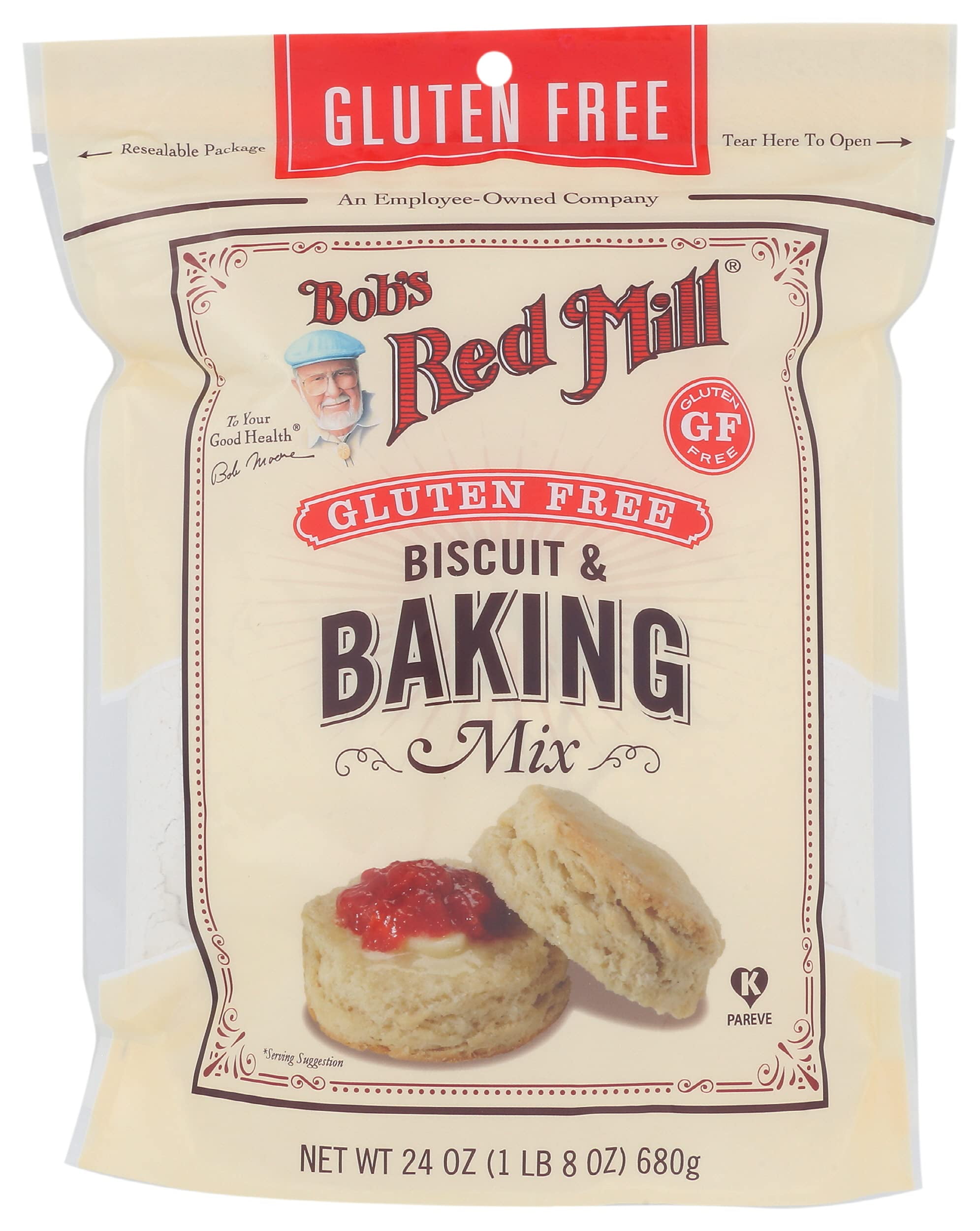 Pack of 2 - Bobs Red Mill Gluten Free Biscuit & Baking Mix, 24 Oz (Pack Of 1) - Gluten Free, Kosher Packaging May Vary