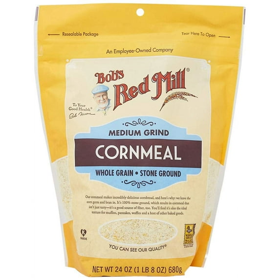 Pack of 2 - Bobs Red Mill Medium Grind Cornmeal, 24 Oz Packaging May Vary