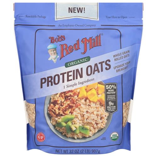 Bobs Red Mill Organic Gluten Free Protein Oats, 32Oz (Pack Of 1) - 9G/Serving, Non Gmo, Whole Grain, Plant Based Protein, Vegan, Kosher - Pack of 2