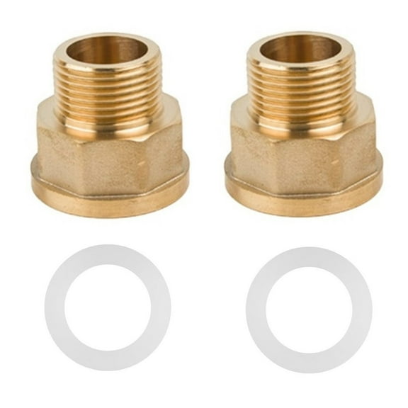 Pack of 2 Brass Reducer Extension 3/4 to 1 Inch Adapter for Pipe Connections