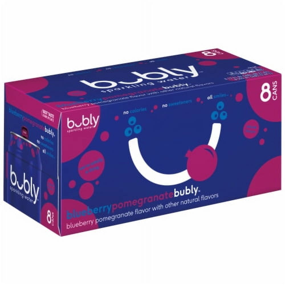 Pack of 2 - Bubly Blueberry Pomegranate Flavored Sparkling Water Cans 8 pk / 12 fl oz