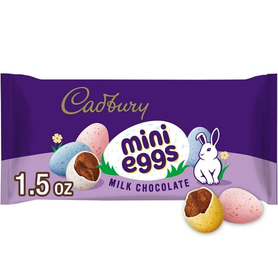 Pack of 2 CADBURY MINI EGGS Milk Chocolate Easter Candy Bag, 1.5 oz, Package May Vary