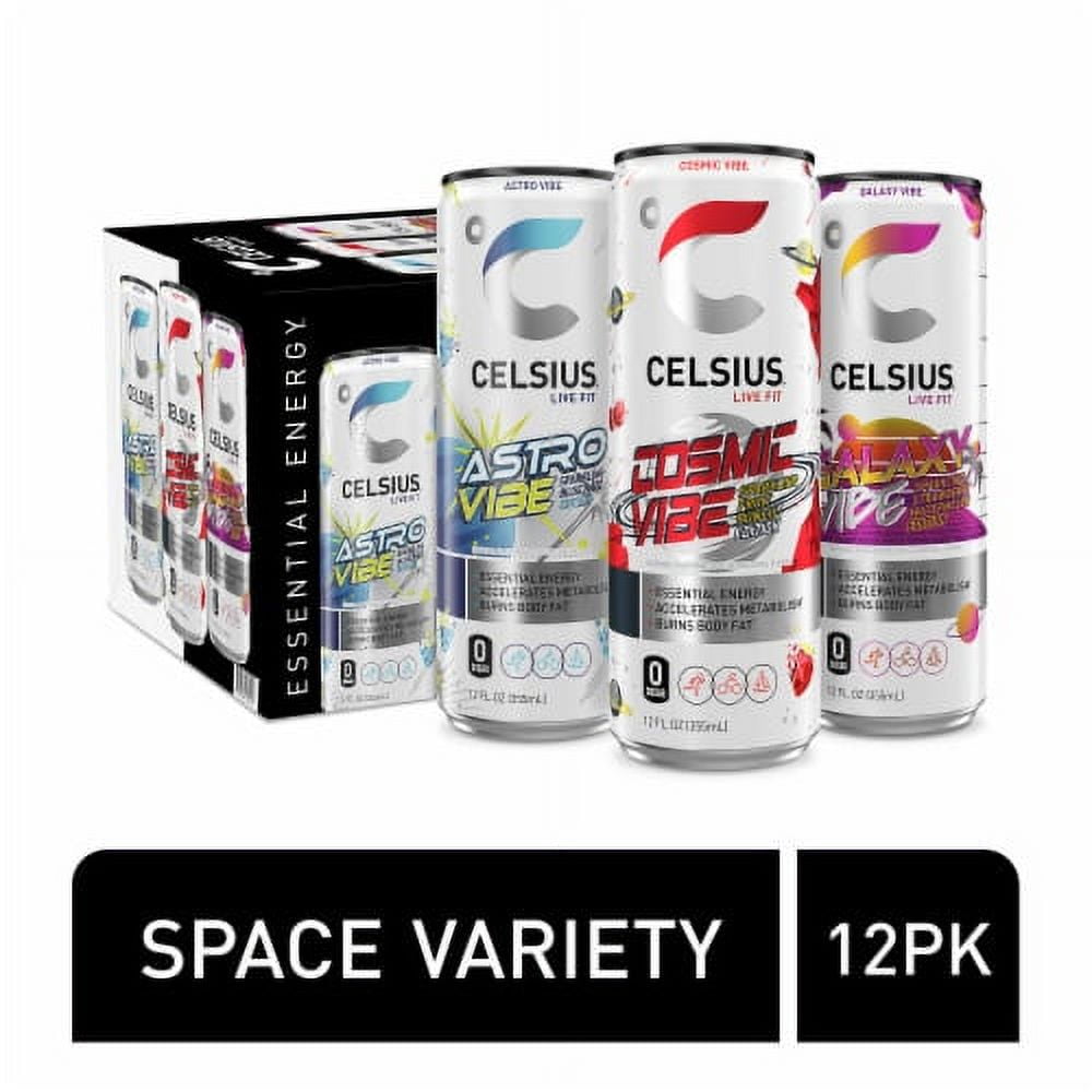 Pack of 2 - CELSIUS Sparkling Space Vibe Energy Drink Variety Pack 12 pk / 12 fl oz