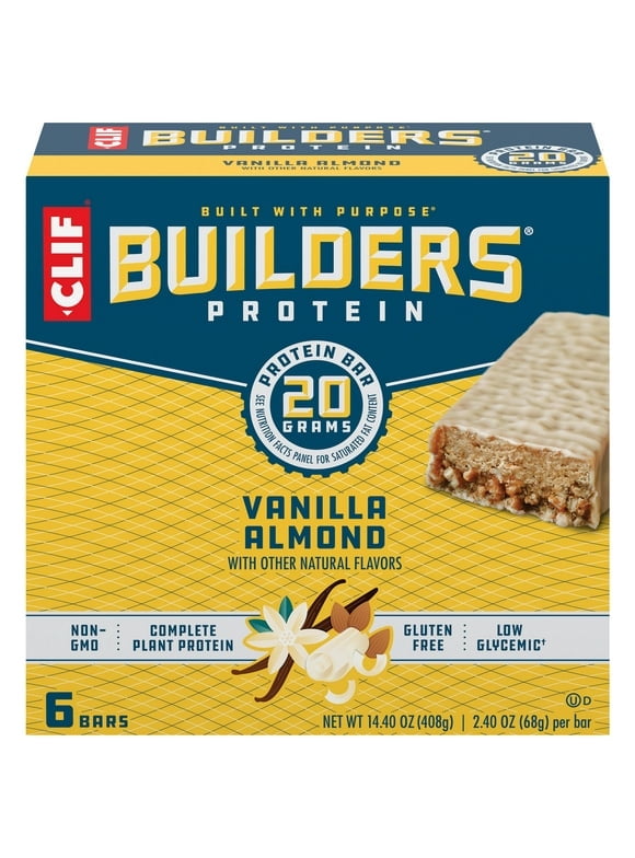 Pack of 2 CLIF Builders Vanilla Almond Flavor Protein Bars Gluten