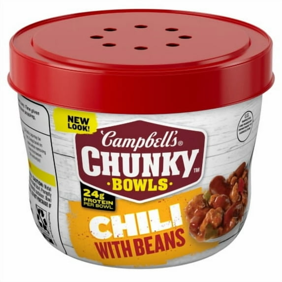 Pack of 2 - Campbell's Chunky Chili With Beans Microwavable Bowl 15.25 oz