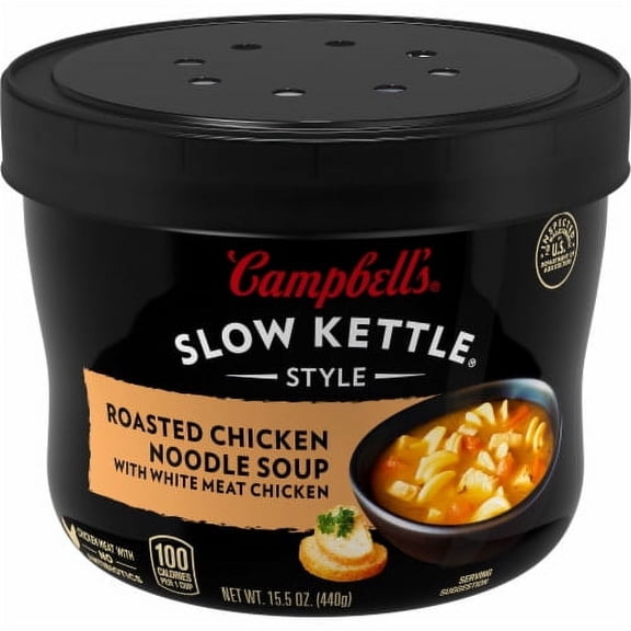Pack of 2 - Campbell'sSlow KettleStyle Roasted ChickenNoodleSoupwithWhite MeatChicken 15.5 oz