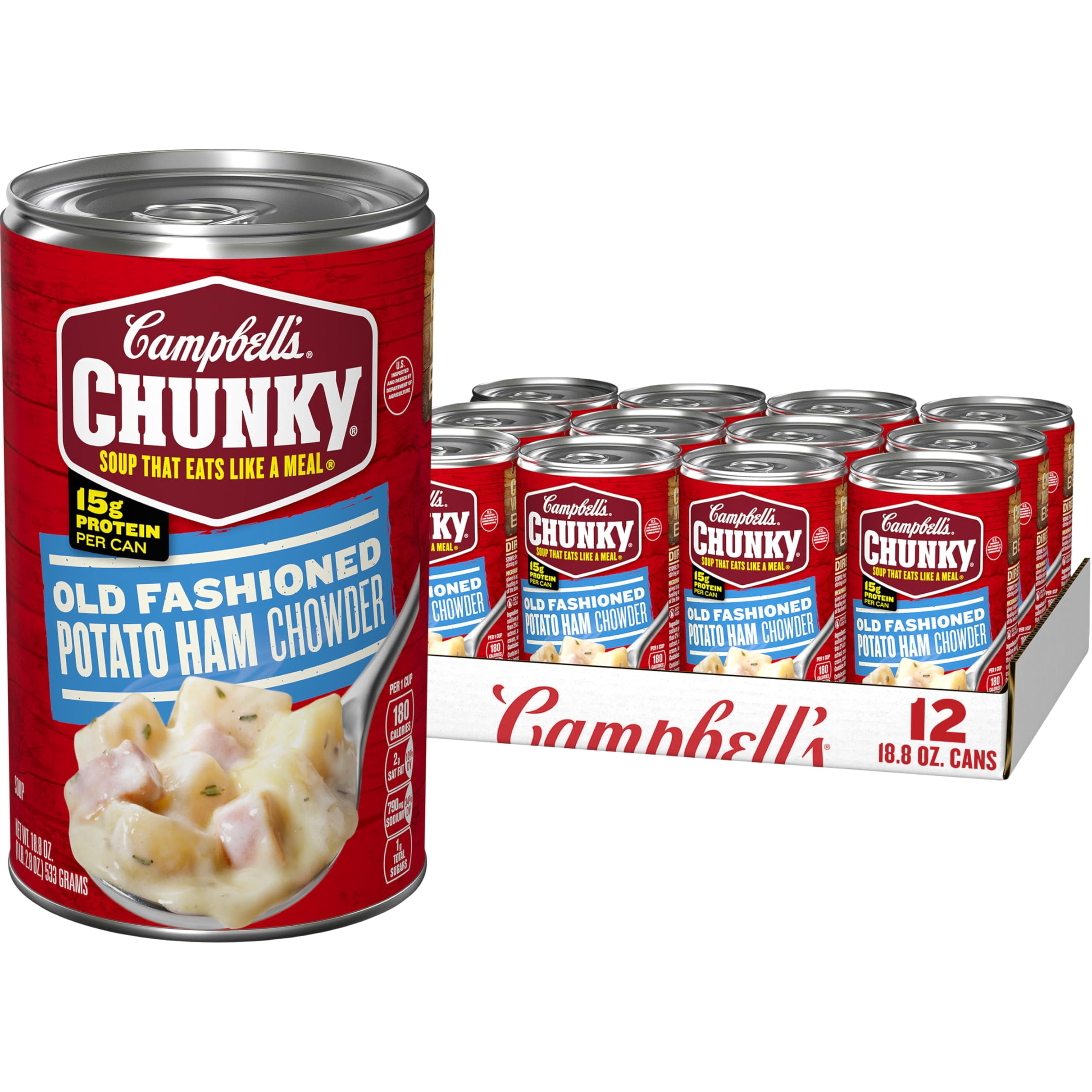 Pack of 2 - Campbells Chunky Soup, Old Fashioned Potato Ham Chowder, 18 ...