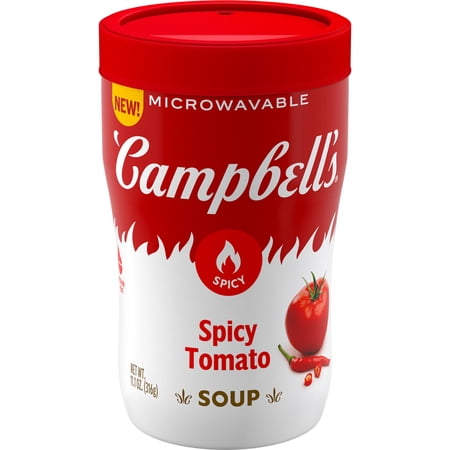 Pack of 2 - Campbells Sipping Soup, Spicy Tomato Soup, 11.1 Oz Microwavable Cup