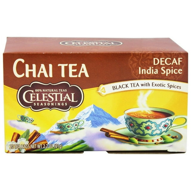 Pack of 2 - Celestial Seasonings Chai,Original,India Decaf, 20 Bag