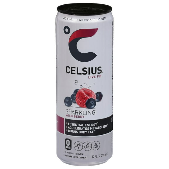 Celsius Zero Sugar Sparkling Energy Drink - Wild Berry - 12 oz- Pack of 2