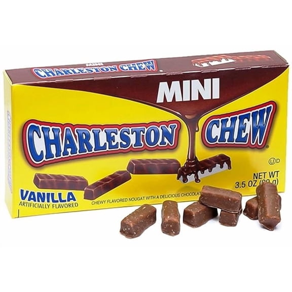 (2 pack) Charleston Chew - Chocolate Coated Chewy Nougat Bar, Old Fashioned Chocolate Candy - 3.5 Oz, Vanilla