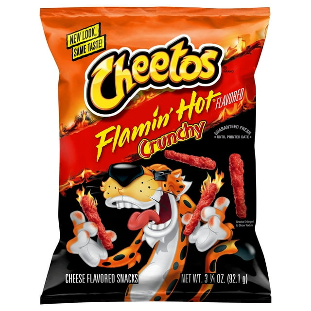 Pack of 2 Cheetos Crunchy Flamin' Hot Cheese Snacks, 3.25 oz (Package May Vary)