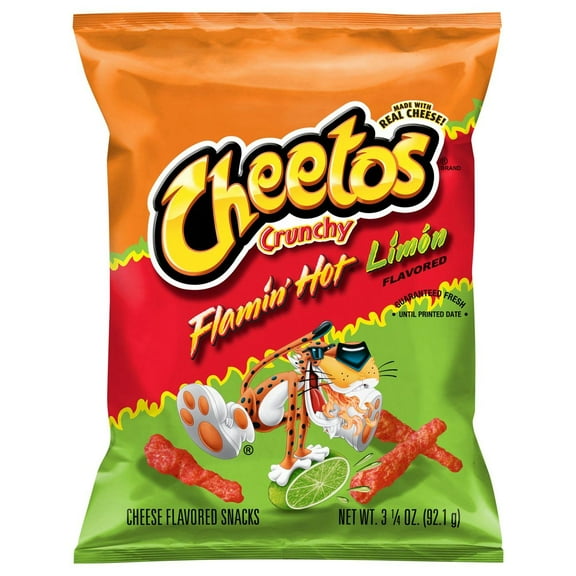 Cheetos Crunchy Flamin' Hot Limon Cheese Flavored Snacks - 3.25 oz (Pack of 2)