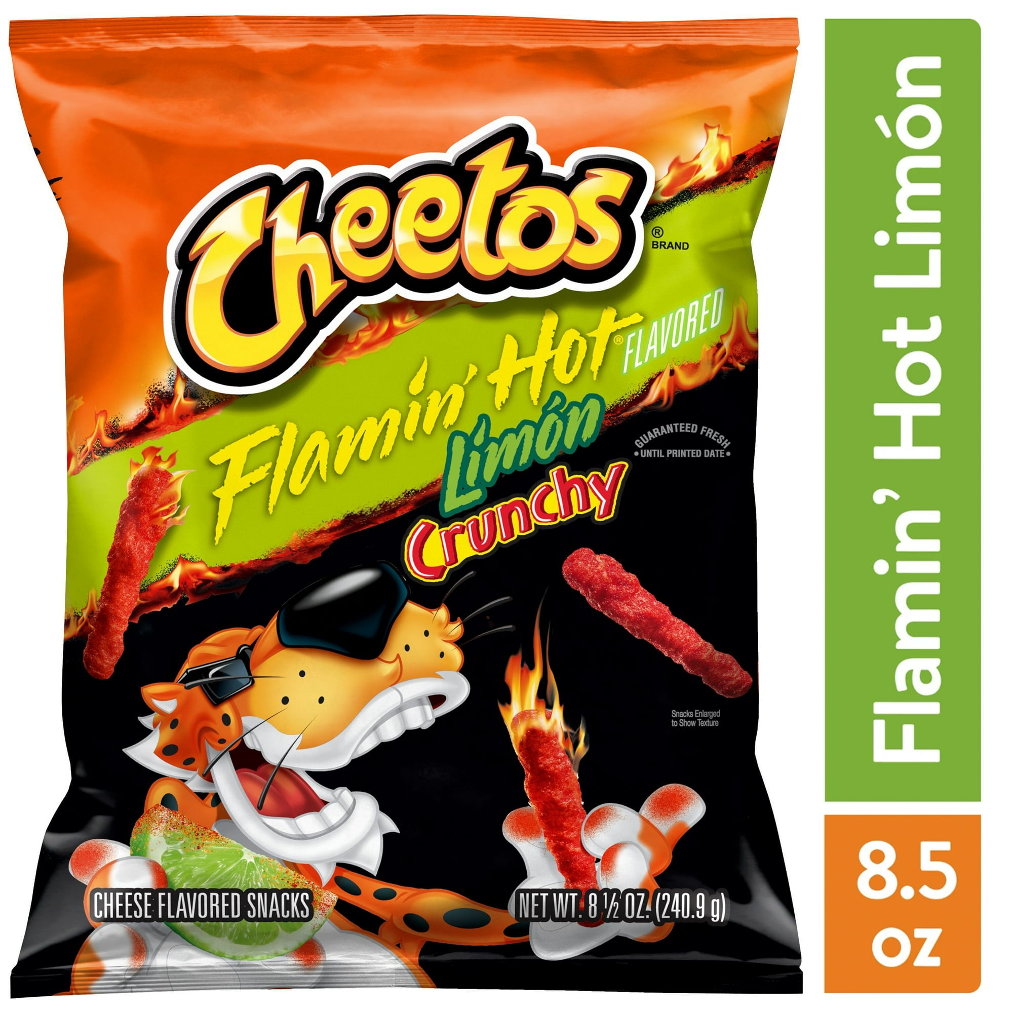 Pack of 2 Cheetos, Crunchy Flamin' Hot Limon, Cheese Flavored Snacks, 8 ...