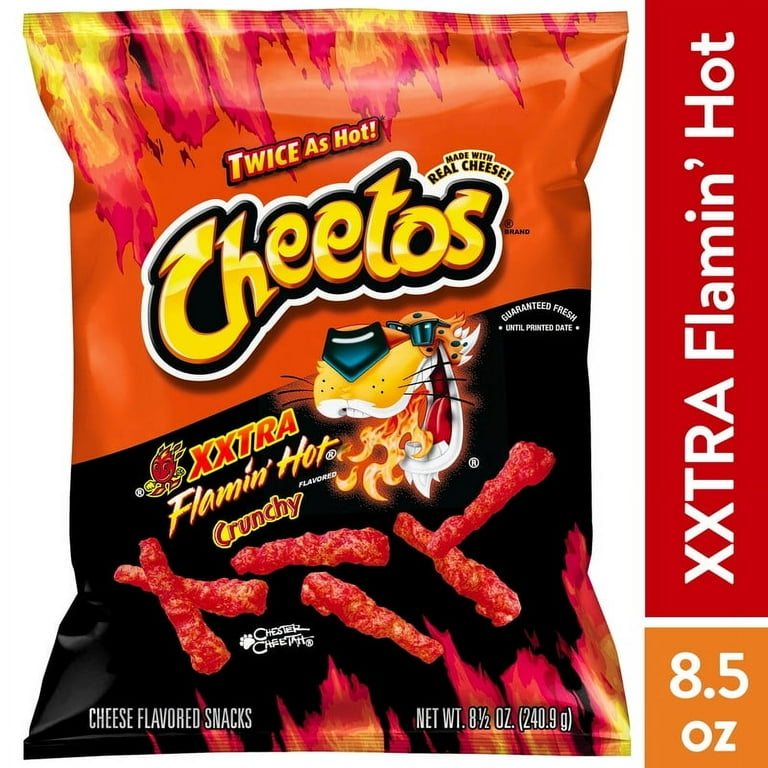 Pack of 2 Cheetos Crunchy XXTRA Flamin' Hot Cheese Flavored Snack