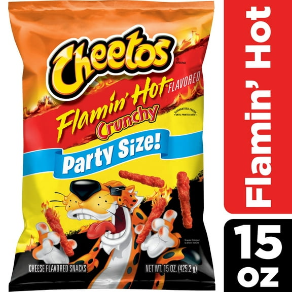 Pack of 2 Cheetos Flamin' Hot Crunchy Chips Party Size, 15 oz (packaging may vary)