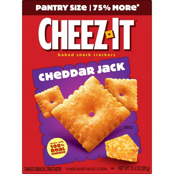 Pack of 2 Cheez-It Cheddar Jack Cheese Crackers, 12.4 oz (Package May Vary)