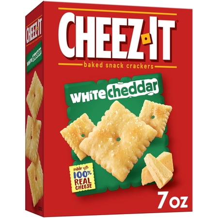 Pack of 2 - Cheez-It Cheese Crackers, Baked Snack Crackers, Office And Kids Snacks, White Cheddar, 7Oz Box (1 Box) Packaging May Vary