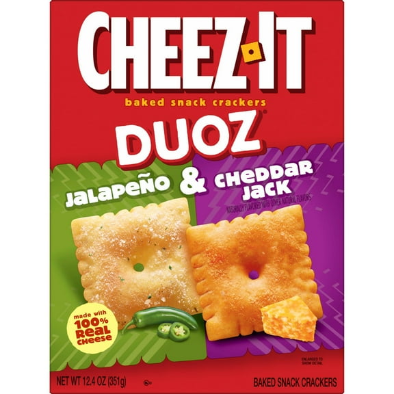 Cheez-It DUOZ Jalapeno Cheddar Jack Crackers - 12.4 oz (Pack of 2)
