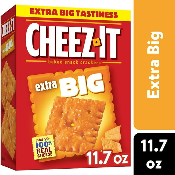 Pack of 2 Cheez-It Extra Big Cheese Crackers, Baked Snack Crackers, 11.7 oz