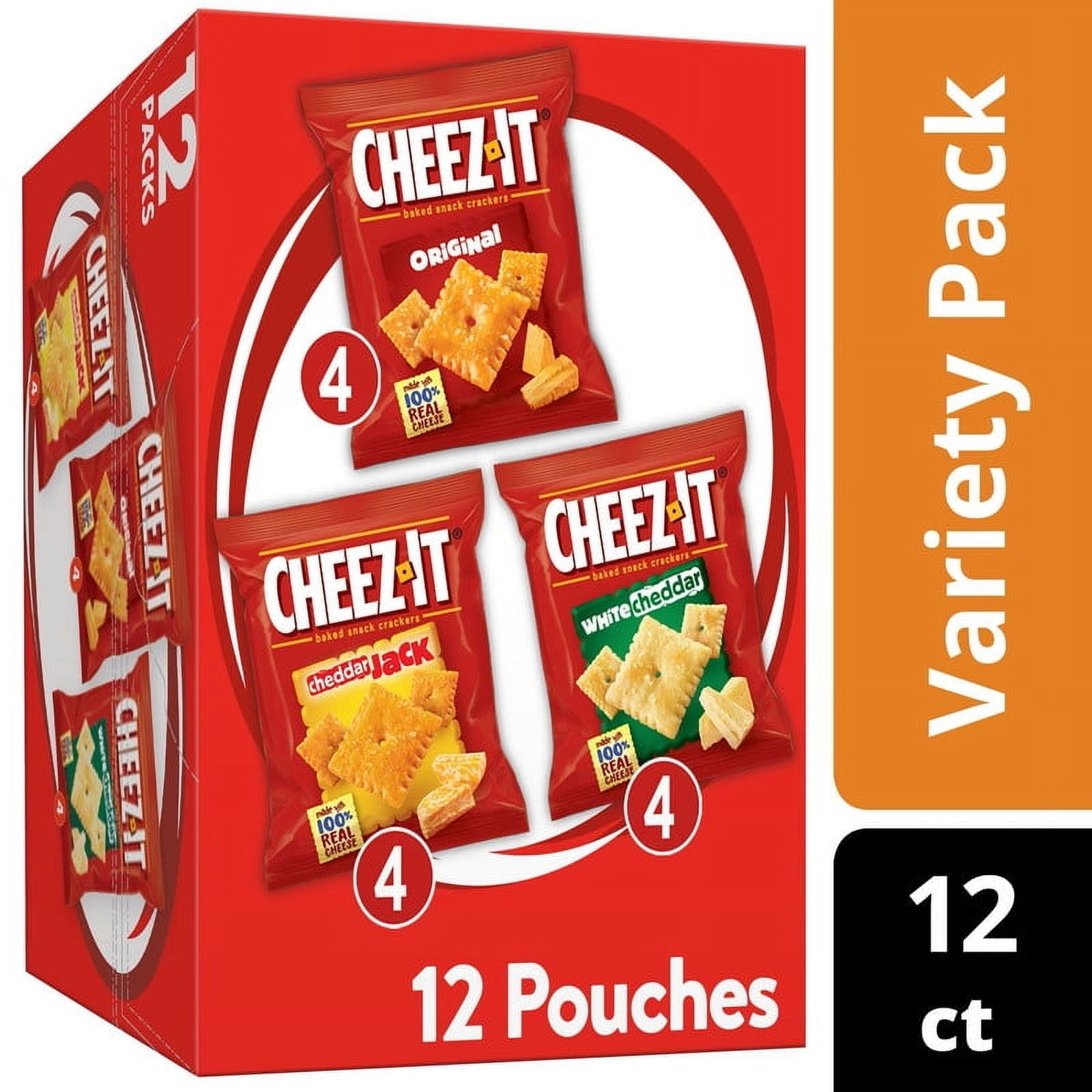 Pack of 2 Cheez-It Variety Pack Cheese Crackers, Baked Snack Crackers, 12.1 oz, 12 Count