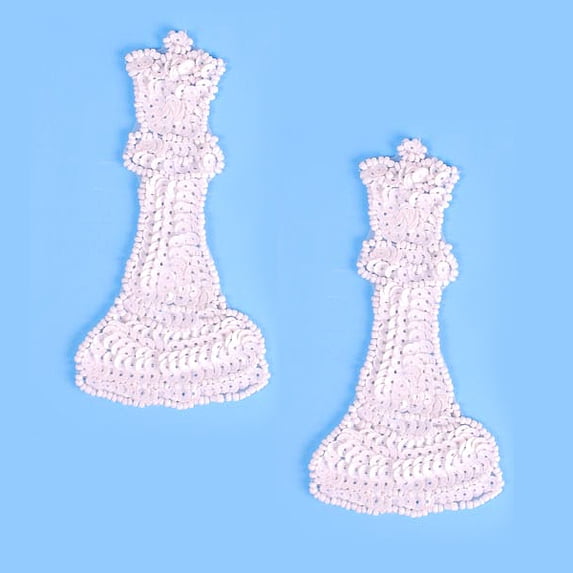 Pack of 2 Chess Queen Sequin Applique