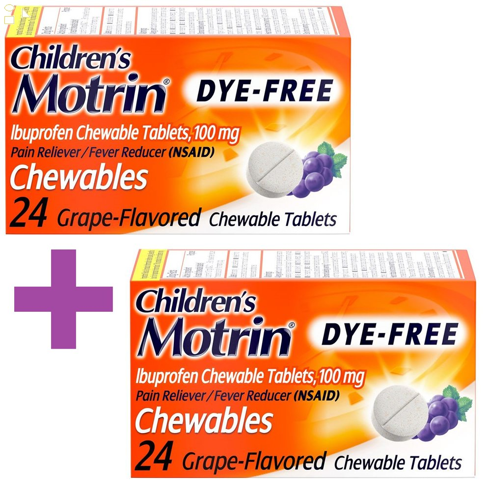 Pack of 2 Children's Motrin Ibuprofen Ages 211 Pain & Fever Relief Medicine, 24 Chewable